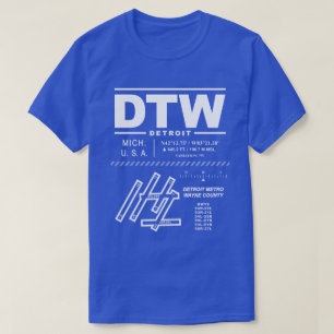 Detroit Metropolitan Wayne Landkreis Airport DTW T-Shirt