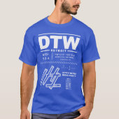 Detroit Metropolitan Wayne Landkreis Airport DTW T-Shirt (Vorderseite)