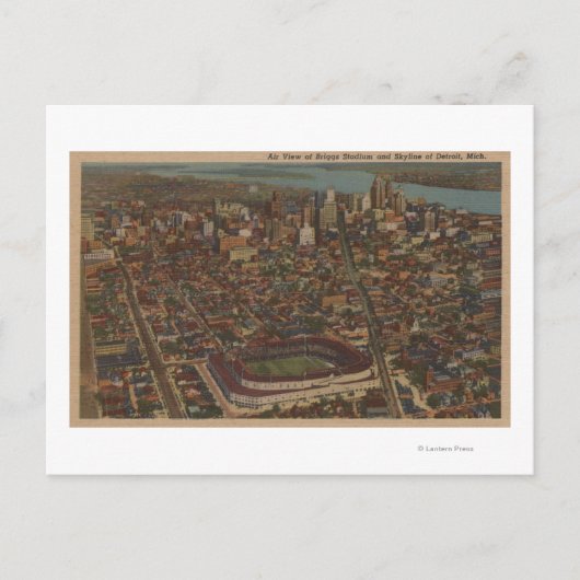 Detroit, MI - Baseball-Stadion für Luftbriggs Postkarte (Vorderseite)