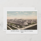 Detroit MI, Chalmers Motor Car Co alte Postkarte (Vorne/Hinten)