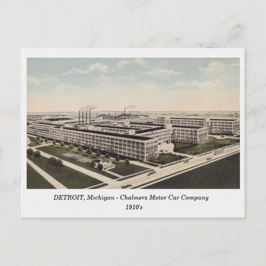 Detroit MI, Chalmers Motor Car Co alte Postkarte (Vorderseite)