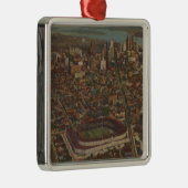 Detroit, MI - Luftbriggs-Baseball-Stadion Silbernes Ornament (Rechts)
