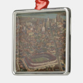 Detroit, MI - Luftbriggs-Baseball-Stadion Silbernes Ornament (Links)