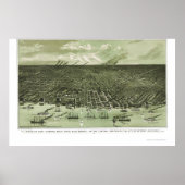 Detroit, MI Panoramic Map - 1889 Poster (Vorne)