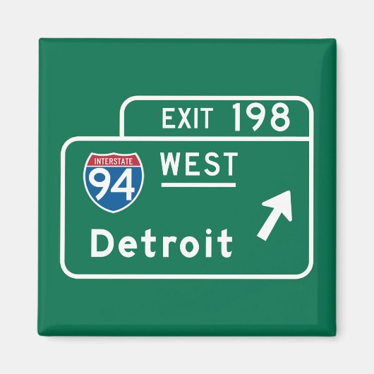 Detroit, MI Road Sign Magnet (Vorne)