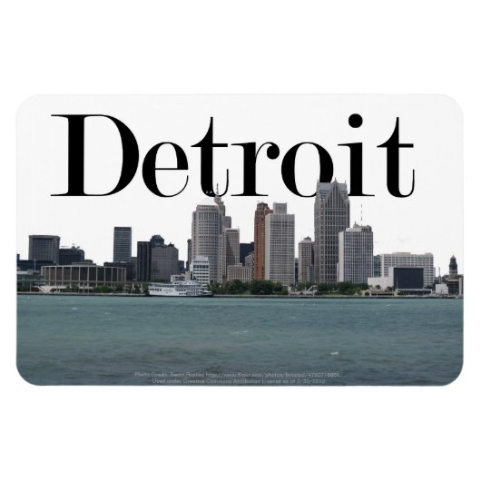 Detroit MI Skyline mit Detroit im Himmel Magnet (Horizontal)