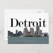 Detroit MI Skyline mit Detroit im Himmel Postkarte (Vorne/Hinten)