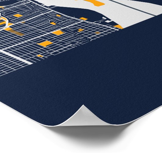 Detroit - Michigan Bluefresh City Map Poster (Ecke)