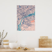 Detroit - Michigan Breezy City Map Poster (Küche)