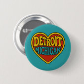 Detroit Michigan Button (Vorne & Hinten)