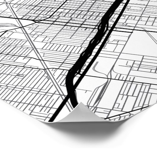 Detroit, Michigan City Map + Ihren Standort markie Poster (Ecke)