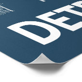 Detroit Michigan City Map Line Art Blue Print Poster (Ecke)