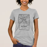 Detroit, Michigan City Map | Minimalistische Kunst T-Shirt<br><div class="desc">Coole moderne minimalistische City Map Art - Detroit,  Michigan USA</div>