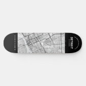 Detroit, Michigan City Map Skateboard (Horizontal)