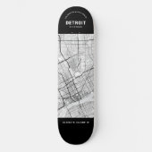 Detroit, Michigan City Map Skateboard (Vorderseite)