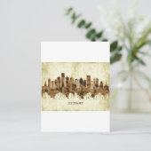 Detroit Michigan Cityscape Einladungspostkarte (Stehend Vorderseite)