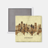 Detroit Michigan Cityscape Magnet (Vorderseite/Rückseite)