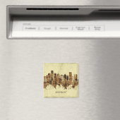 Detroit Michigan Cityscape Magnet (In Situ (Geschirrspüler))