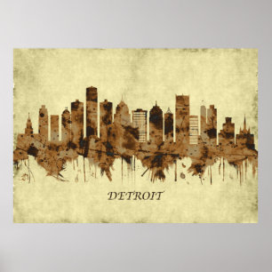 Detroit Michigan Cityscape Poster