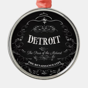 Detroit Michigan - Das Paris des Mittleren Westens Silbernes Ornament