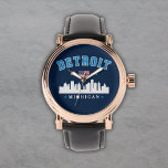Detroit Michigan Est. 1701 Funny Armbanduhr<br><div class="desc">Diseño vintage en Honor a la Hermosa ciudad Americana de Detroit. Detroit es la ciudad más grande del estado de Michigan,  en la zona central occidental.</div>