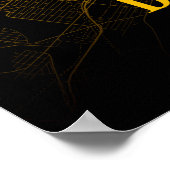 Detroit - Michigan Gold City Map Poster (Ecke)