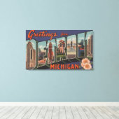 Detroit, Michigan - Große Buchstabenszenen Leinwanddruck (Insitu (Holzboden))