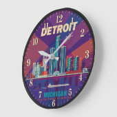 Detroit Michigan Große Wanduhr (Winkel)
