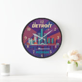 Detroit Michigan Große Wanduhr (Zuhause)