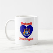 Detroit Michigan Heart Flag Kaffeetasse (Links)