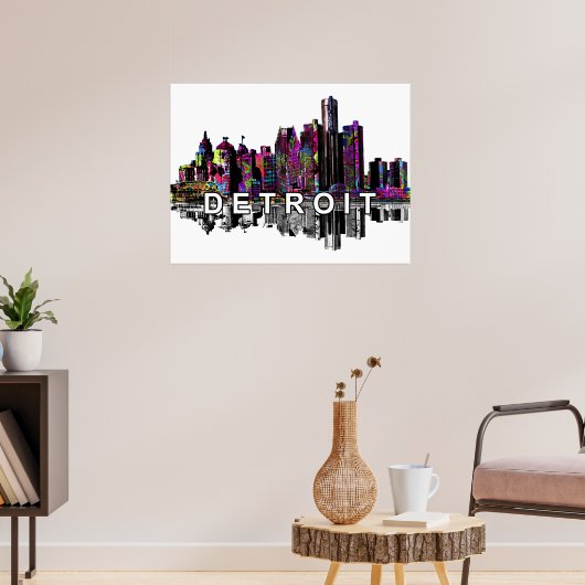 Detroit, Michigan in Graffiti Poster (Wohnzimmer 3)