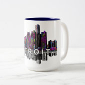 Detroit, Michigan in Graffiti Zweifarbige Tasse (VorderseiteRechts)