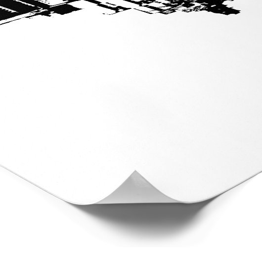 Detroit, Michigan in schwarzer Tinte Poster (Ecke)