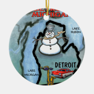 Detroit Michigan Keramik Ornament
