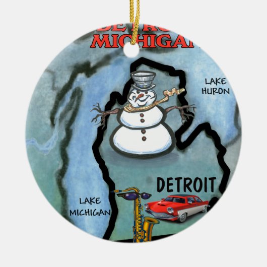 Detroit Michigan Keramik Ornament (Vorne)