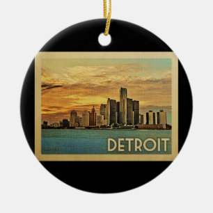 Detroit Michigan Keramik Ornament