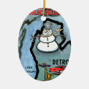 Detroit Michigan Keramikornament