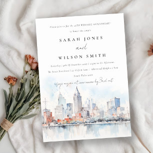 Detroit Michigan Landschaft Hochzeit Jubiläum Einladung