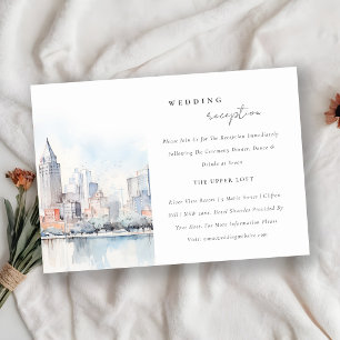 Detroit Michigan Landschaft Hochzeitsempfang Begleitkarte