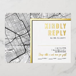 Detroit, Michigan Liebe Locator | UAWG Antwort Folie Einladungspostkarte