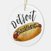 Detroit Michigan MI Coney Island Hot Dog Hotdog Keramik Ornament (Links)