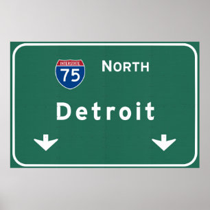 Detroit Michigan mi Interstate Highway Freeway : Poster
