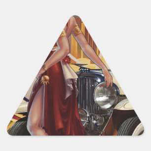 Detroit, Michigan   Motor City Dreieckiger Aufkleber