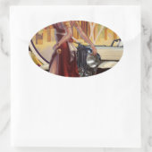 Detroit, Michigan | Motor City Ovaler Aufkleber (Tasche)