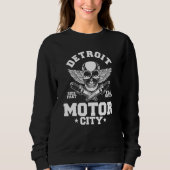 Detroit Michigan Motor City Spark Plug Wings Ridin Sweatshirt (Vorderseite)