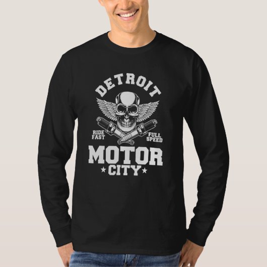 Detroit Michigan Motor City Spark Plug Wings Ridin T-Shirt (Vorderseite)