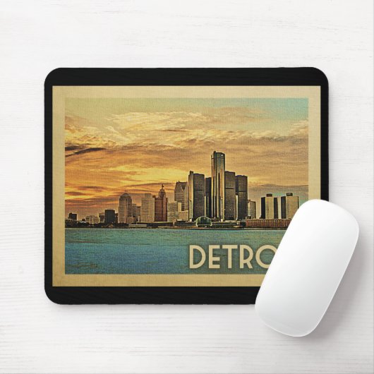 Detroit Michigan Mousepad (Mit Mouse)