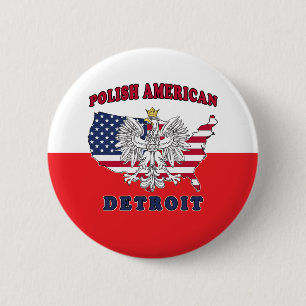 Detroit Michigan Polish Button