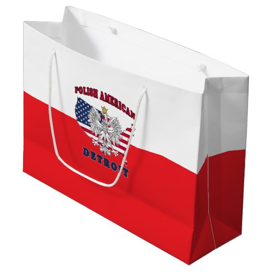 Detroit Michigan Polish Große Geschenktüte (Vorderseite Schrägansicht)