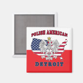 Detroit Michigan Polish Magnet (Vorderseite/Rückseite)